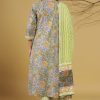 Gorgeous Big Flowers Printed Kurti with Pants & Dupatta Available in Grey, Peach - Image 4