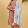 Gorgeous Big Flowers Printed Kurti with Pants & Dupatta Available in Grey, Peach - Image 6