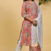 Gorgeous Big Flowers Printed Kurti with Pants & Dupatta Available in Grey, Peach - Image 8