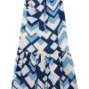 Strapless Geometric Print Dress