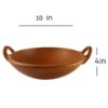 Handmade Terracotta Kadhai 10 inch-1Pc - Image 3