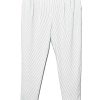 Striped Cuffed Pants - White