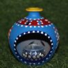 Blue Pot Terracotta Tea-Light Holder with Diya - Image 2