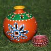Orange Terracotta Pot Tea-Light Holder with Diya