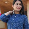 Navy Blue Printed Kurti with Pant - Image 3