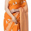 Printed Pure Cotton Saree with Blouse Piece- Formal & Party Wear - Image 5