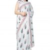 Printed Pure Cotton Saree with Blouse Piece- Formal & Party Wear - Image 5
