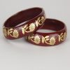 Maroon Printed Glass Kada
