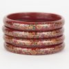 Maroon Printed Glass Kada