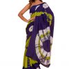 Moss Green & Purple Saree pure Cotton with Blouse Piece