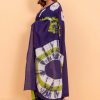 Moss Green & Purple Saree pure Cotton with Blouse Piece - Image 3