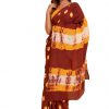 Rajasthani Bandhej Brown Cotton Saree with Blouse Piece