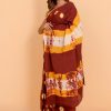 Rajasthani Bandhej Brown Cotton Saree with Blouse Piece - Image 3