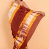 Rajasthani Bandhej Brown Cotton Saree with Blouse Piece - Image 5