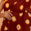 Rajasthani Bandhej Brown Cotton Saree with Blouse Piece - Image 7