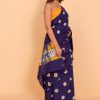 Bandhani Purple Cotton Saree with Blouse Piece - Image 4
