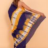 Bandhani Purple Cotton Saree with Blouse Piece - Image 5