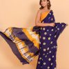 Bandhani Purple Cotton Saree with Blouse Piece - Image 6