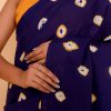 Bandhani Purple Cotton Saree with Blouse Piece - Image 7