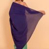Green & Purple Cotton Saree with Blouse Piece - Image 5