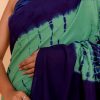 Green & Purple Cotton Saree with Blouse Piece - Image 7