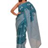 Ready to Fly Gorgeous Blue Cotton Saree with Blouse Piece