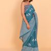 Ready to Fly Gorgeous Blue Cotton Saree with Blouse Piece - Image 4