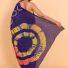 Circles Printed Purple Saree with Blouse Piece - Image 4