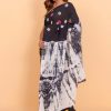 Black Pure Cotton Saree- Printed with Blouse Piece - Image 3