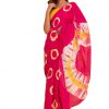 Pink Yellow & White Cotton Saree with Yellow Blouse Piece