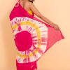 Pink Yellow & White Cotton Saree with Yellow Blouse Piece - Image 5
