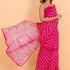 Pretty in Pink Cotton Saree with Blouse piece - Image 6