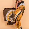 Tie & Dye Cotton Saree with Blouse Piece-Yellow - Image 6