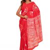 Glow in Orange Pure Cotton Saree with Blouse Piece