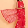 Glow in Orange Pure Cotton Saree with Blouse Piece - Image 6