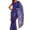 Ink Blue Cotton Saree with Blouse Piece