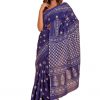 Elegant Purple Cotton Saree with Blouse Piece