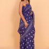 Elegant Purple Cotton Saree with Blouse Piece - Image 4