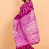 Hot Pink Cotton Saree with Blouse Piece - Image 3