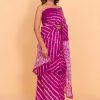 Hot Pink Cotton Saree with Blouse Piece - Image 4