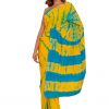 Bright Yellow & Blue Cotton Saree with Blouse Piece