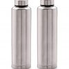 Stainless Steel Water Bottle 950 ml Bottle (Pack of 2, Steel/Chrome, Steel)
