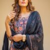 Black Bagru Print Dress Set - Image 6