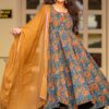 Mustard Bagru Print Dress Set