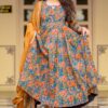 Mustard Bagru Print Dress Set - Image 2