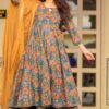 Mustard Bagru Print Dress Set - Image 3