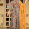 Mustard Bagru Print Dress Set - Image 4