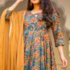 Mustard Bagru Print Dress Set - Image 5