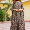 Black Orange Bagru Print Dress Set