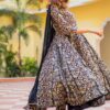 Black Orange Bagru Print Dress Set - Image 3